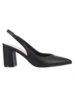 Verali Elisha Slingback Block Heels in Black
