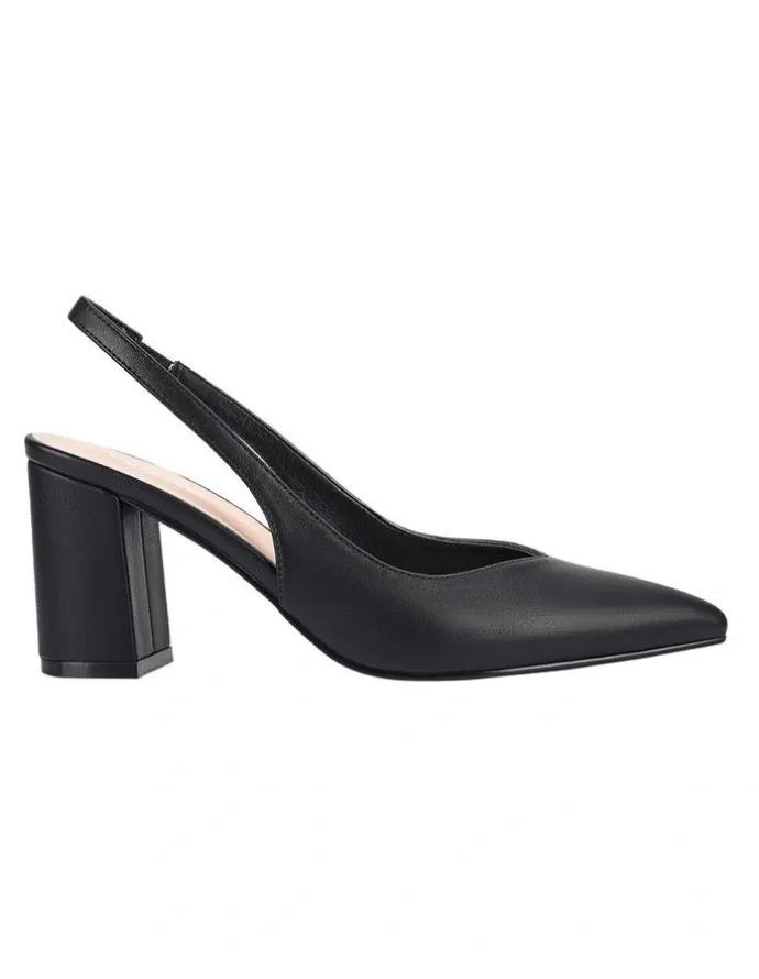Verali Elisha Slingback Block Heels in Black
