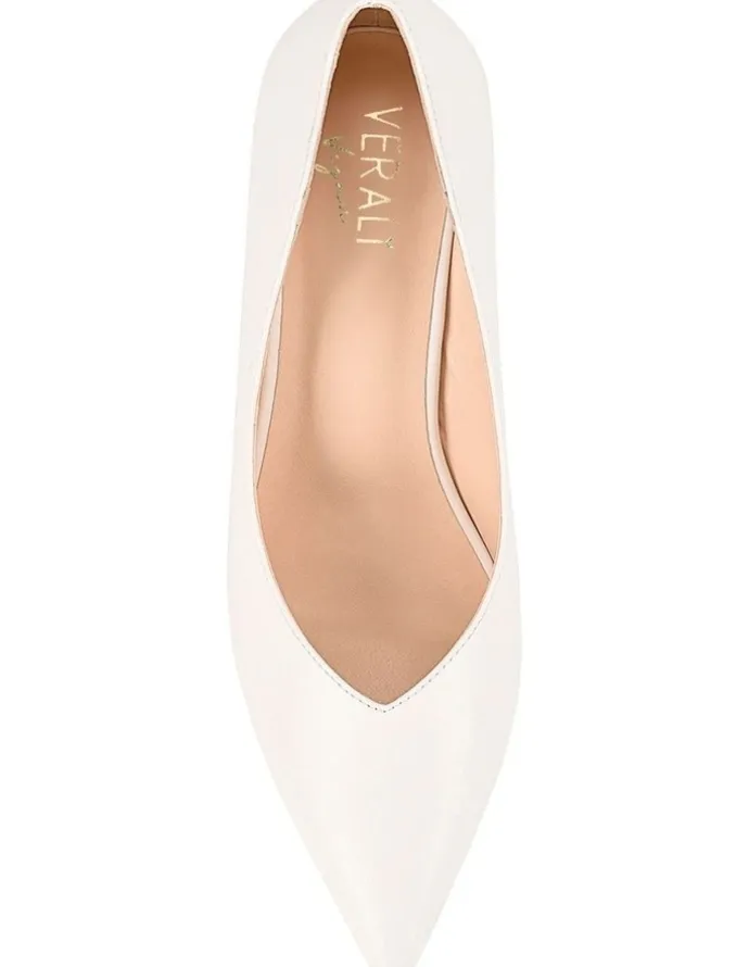 Verali Elliot Block Heel Pumps in Chalk White