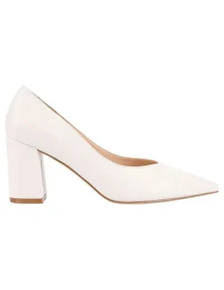Verali Elliot Block Heel Pumps in Chalk White