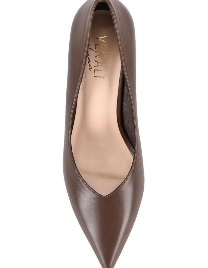 Verali Elliot Block Heel Pumps in Brown