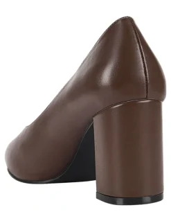 Verali Elliot Block Heel Pumps in Brown