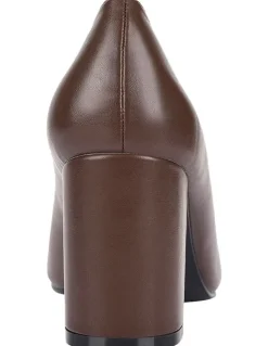 Verali Elliot Block Heel Pumps in Brown
