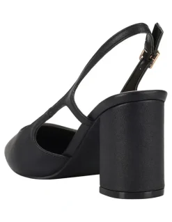 Verali Elton Slingback Block Heels in Black