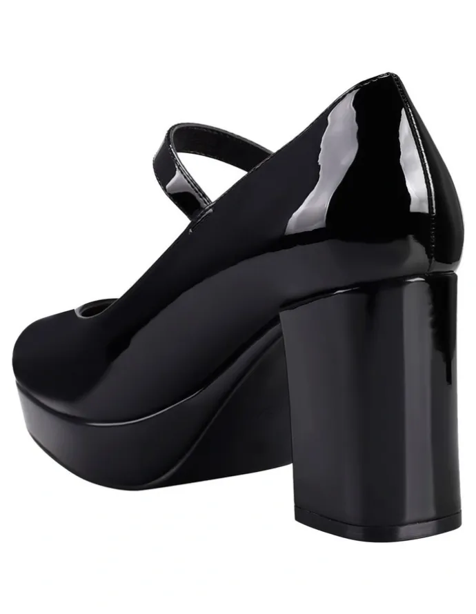 Verali Hennessy Mary Jane Platforms in Black Patent