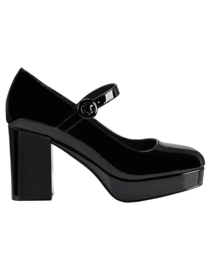 Verali Hennessy Mary Jane Platforms in Black Patent