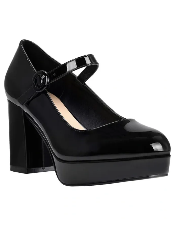 Verali Hennessy Mary Jane Platforms in Black Patent