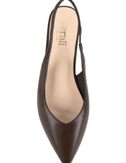 Verali Hillary Slingback Flats in Chocolate Brown
