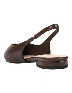 Verali Hillary Slingback Flats in Chocolate Brown