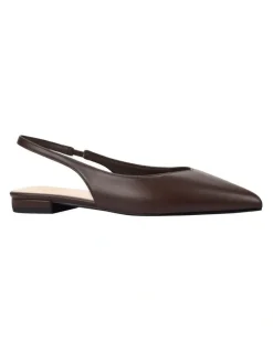 Verali Hillary Slingback Flats in Chocolate Brown