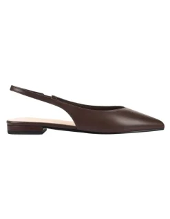 Verali Hillary Slingback Flats in Chocolate Brown