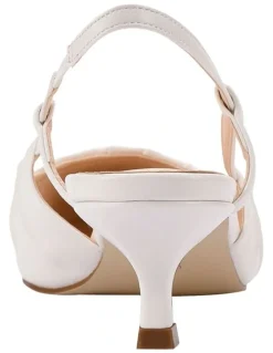 Verali Lucius Slingback Kitten Heels in Chalk White