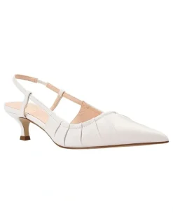 Verali Lucius Slingback Kitten Heels in Chalk White