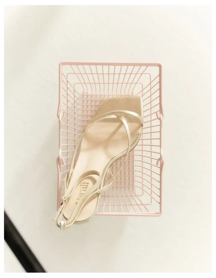 Verali Maeve Kitten Heel Sandals in Champagne Gold