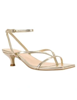 Verali Maeve Kitten Heel Sandals in Champagne Gold