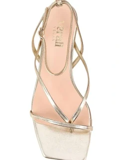 Verali Maeve Kitten Heel Sandals in Champagne Gold