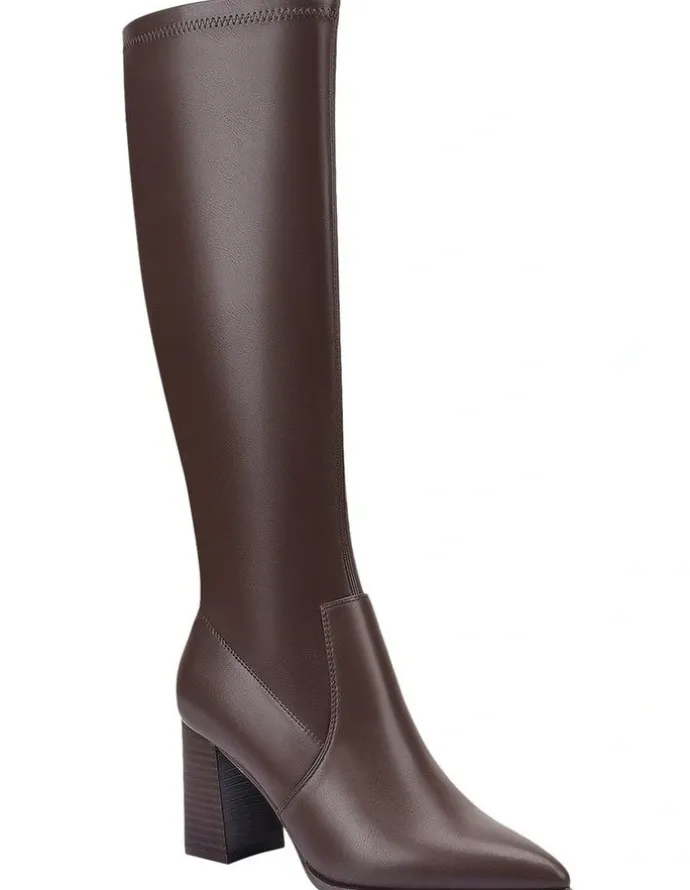 Verali Marlo Knee High Boots in Chocolate Brown