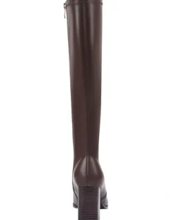 Verali Marlo Knee High Boots in Chocolate Brown