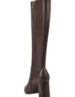 Verali Marlo Knee High Boots in Chocolate Brown
