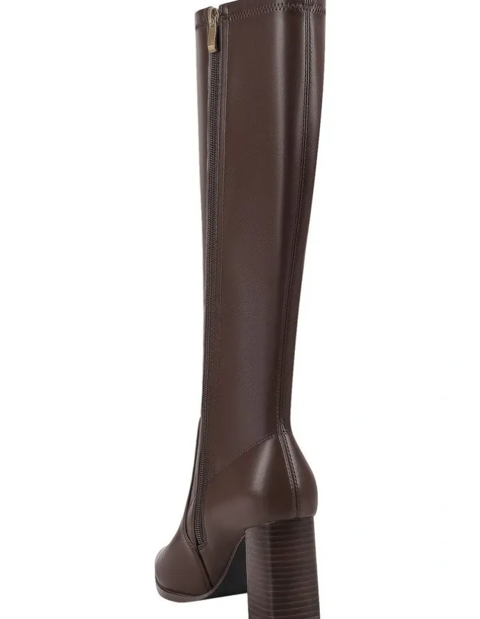 Verali Marlo Knee High Boots in Chocolate Brown