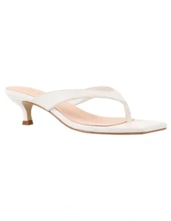 Verali Martha Kitten Heel Thongs in Chalk White