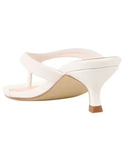 Verali Martha Kitten Heel Thongs in Chalk White