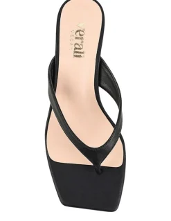 Verali Martha Kitten Heel Thongs in Black