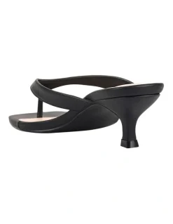 Verali Martha Kitten Heel Thongs in Black