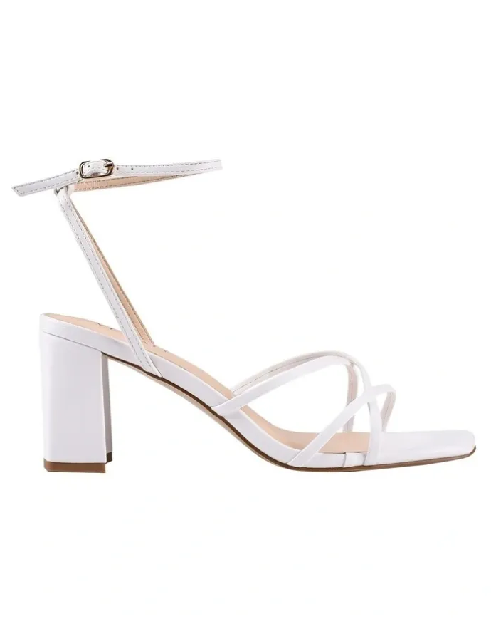 Verali Nakita Low Block Heels in White