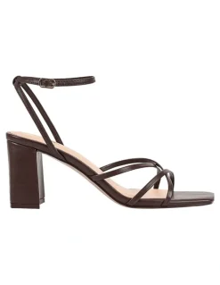 Verali Nakita Low Block Heels in Chocolate Brown