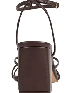 Verali Nakita Low Block Heels in Chocolate Brown
