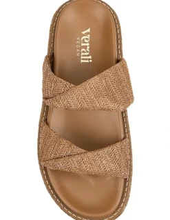 Verali Rue Flatform Slides in Tan Raffia