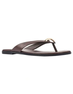 Verali Sara Casual Thongs in Chocolate Brown