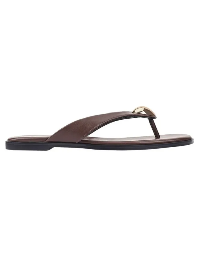 Verali Sara Casual Thongs in Chocolate Brown