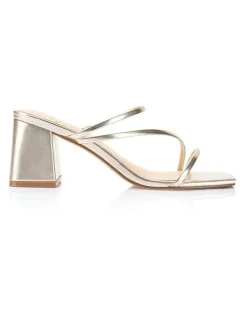 Verali Stanford Block Heel Mules in Champagne Gold
