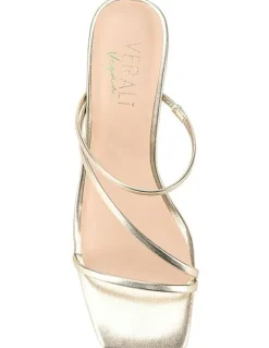 Verali Stanford Block Heel Mules in Champagne Gold