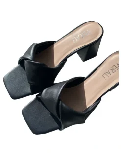 Verali Stella Block Heel Mules in Black