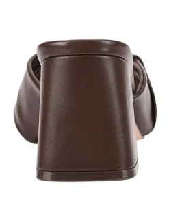 Verali Stella Block Heel Mules in Chocolate Brown