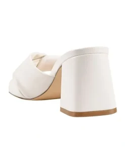 Verali Stella Block Heel Mules in Chalk White