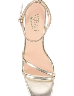 Verali Stevie Block Heel Sandals in Champagne Gold