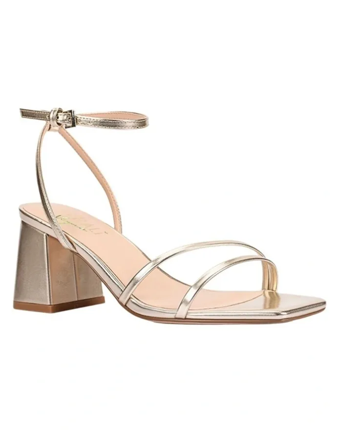 Verali Stevie Block Heel Sandals in Champagne Gold