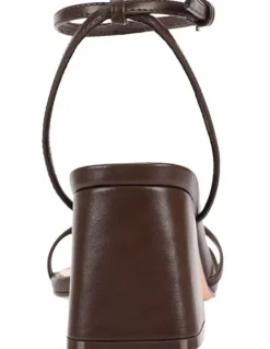 Verali Stevie Block Heel Sandals in Chocolate Brown