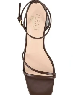 Verali Stevie Block Heel Sandals in Chocolate Brown