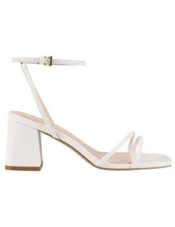 Verali Stevie Block Heel Sandals in Chalk White