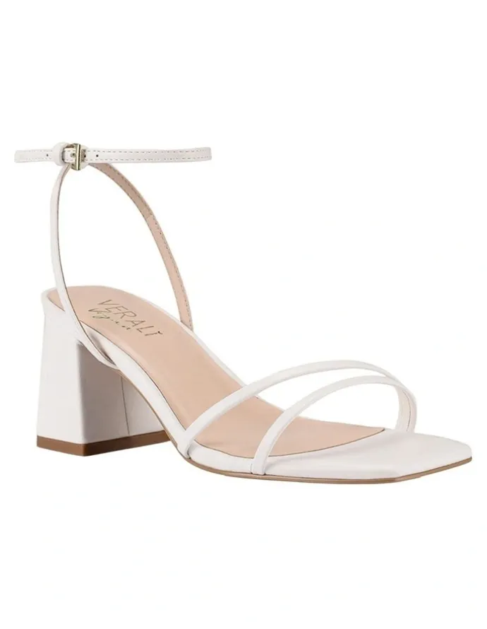 Verali Stevie Block Heel Sandals in Chalk White