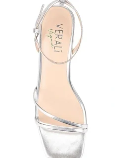Verali Stevie Block Heels in Silver Metallic