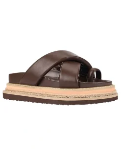 Verali Thelma Flatform Slides in Chocolate