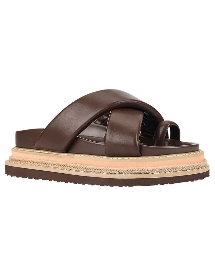 Verali Thelma Flatform Slides in Chocolate