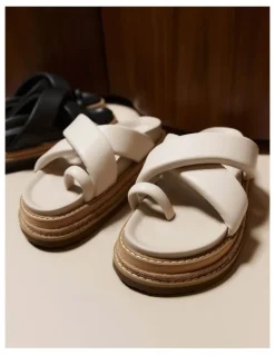 Verali Thelma Flatform Slides in Bone