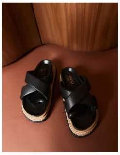 Verali Thelma Flatform Slides in Black